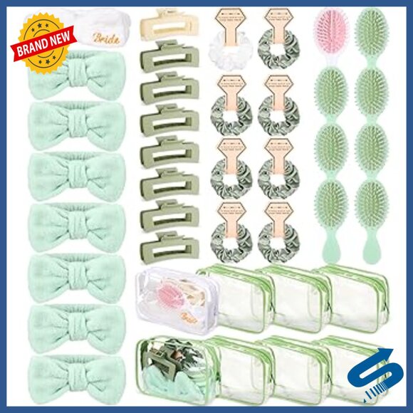 40-Piece Bridal Party Hair & Makeup Set with Headbands Clips Combs main image 4